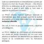 Le PPA-CI clarifie son absence aux 80 ans du PDCI-RDA : « Aucune invitation officielle »